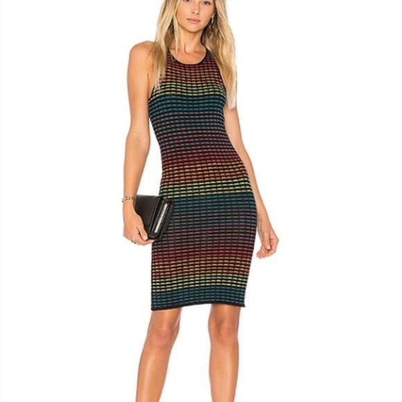 House of Harlow x Revolve Florence Bodycon Sunset Ombre Mini Dress Medium